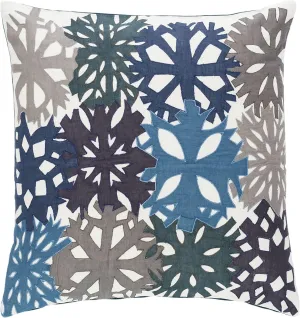 Mineral Applique Decorative Pillow Cover, 20" X 20", Blue