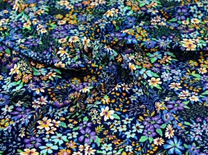 Minerva Exclusive Blossoming Floral Linen Viscose Blend Fabric - per Yard
