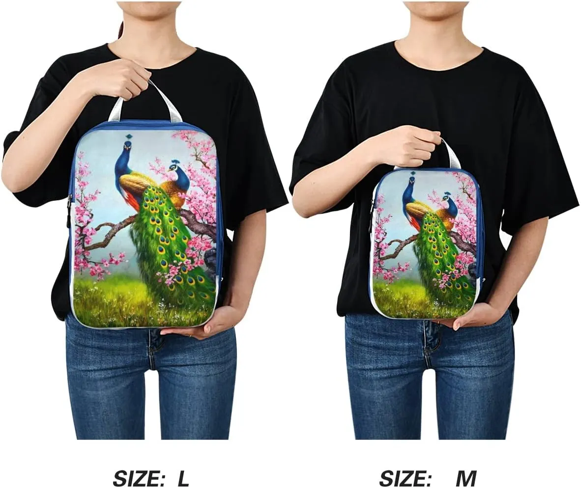 MNSRUU Packing Cubes Attractive Peacocks Spring Compression Luggage Cubes Packing Bags Travel Organizer for Suitcases, 3 PCS