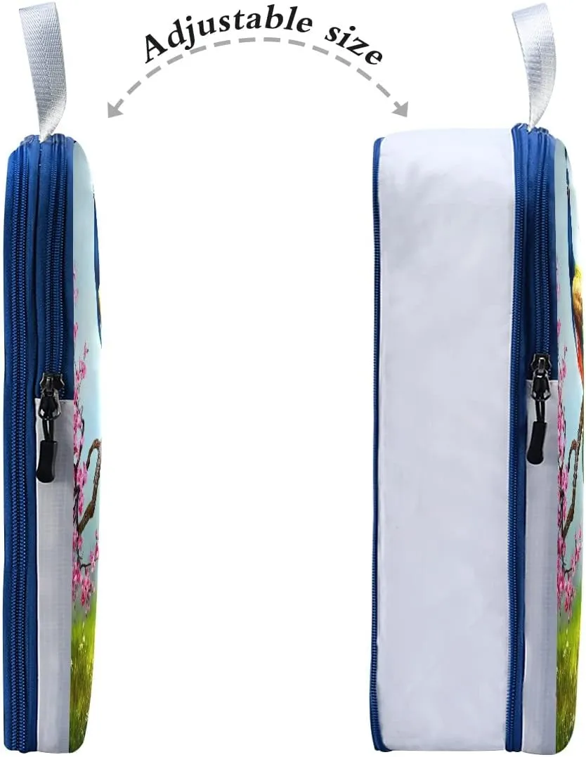 MNSRUU Packing Cubes Attractive Peacocks Spring Compression Luggage Cubes Packing Bags Travel Organizer for Suitcases, 3 PCS