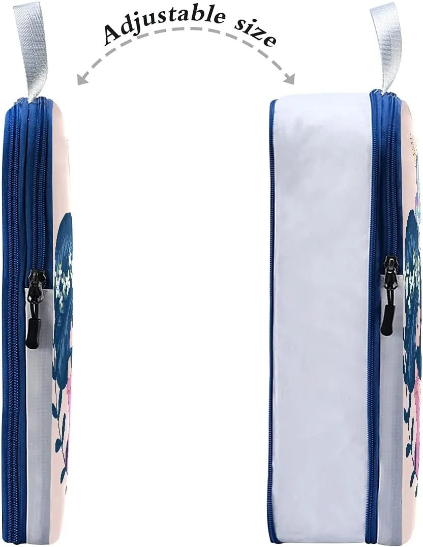 MNSRUU Packing Cubes Cute Girl And Unicorn Compression Luggage Cubes Packing Bags Travel Organizer for Suitcases, 3 PCS