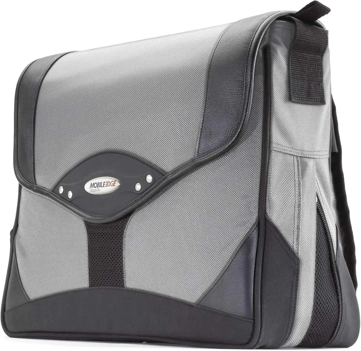 Mobile Edge Premium Laptop Messenger Bag for Men and Women, Travel, Fits Up To 15.4 Inch PCs and Compatible with MacBook 17 Inch, Silver, MEMP02