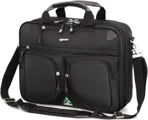 Mobile Edge ScanFast Laptop Briefcase Bag for Men and Women, for 16" PC and Compatible with MacBook 17", TSA Checkpoint Friendly, Black