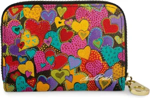 Monarque RFID Secure Armored Zipper Wallet by Laurel Burch (Dancing Hearts)