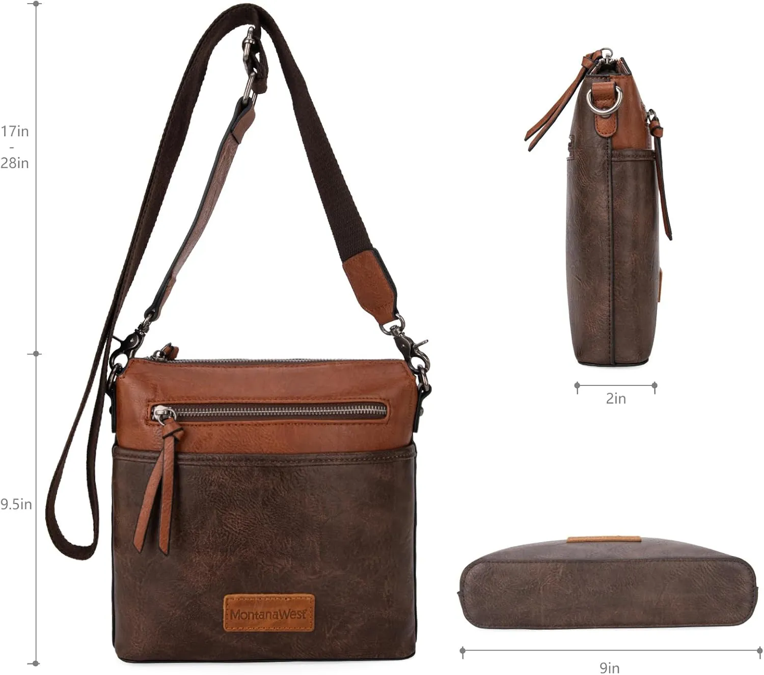 Montana West Crossbody Bag for Women Multi Pocket Cross Body Bag Purses with Guitar Strap