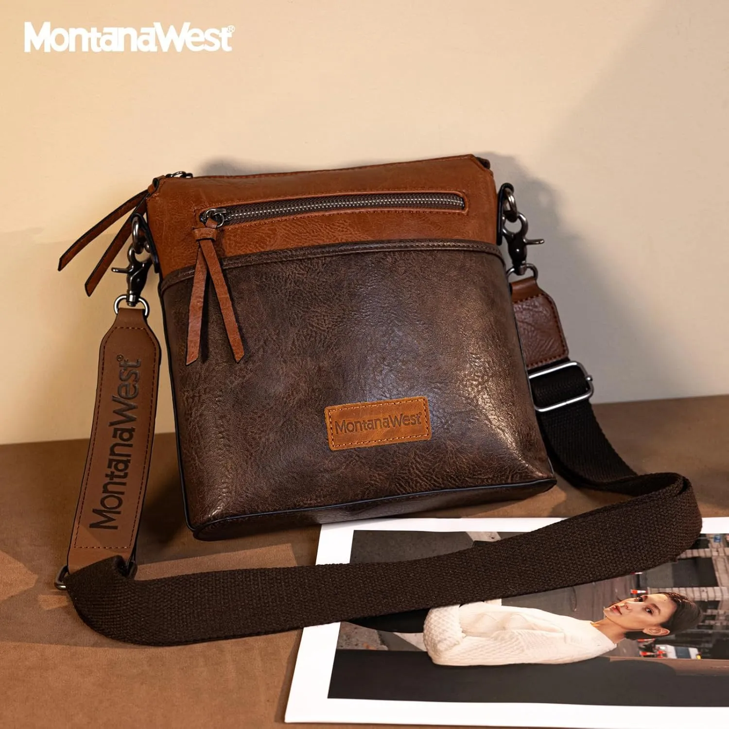 Montana West Crossbody Bag for Women Multi Pocket Cross Body Bag Purses with Guitar Strap