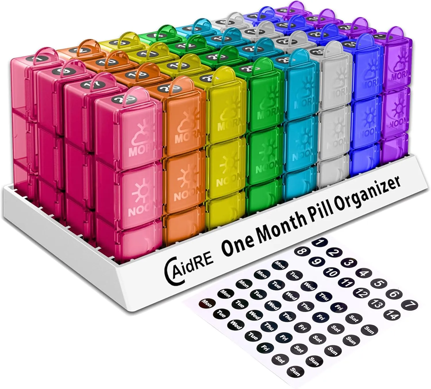 Monthly Pill Organizer 3 Times A Day, 30 Day One Month Pill Organizer, 31 Day Pill Organizer for Fish Oil, Vitamins, Supplements and Medications