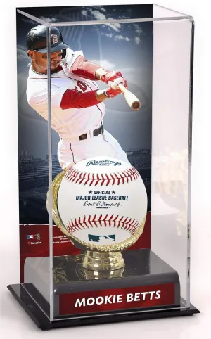 Mookie Betts Boston Sox Sublimated Display Case with Image - Baseball Free Standing Display Cases ''Case Only''