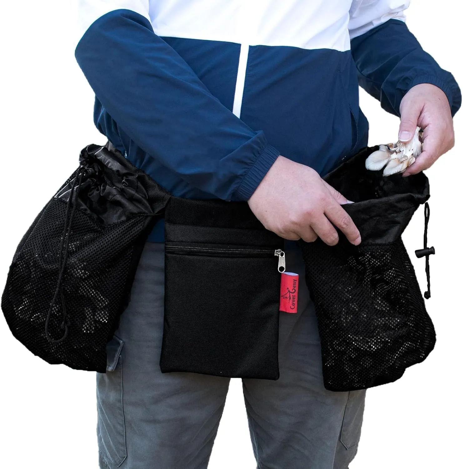 Morel Mushroom Foraging Bag with Adjustable Waistband, 2 Mesh Picking Bags for Collecting Mushrooms, Outdoor Hunting Bags Lightweight and Sturdy to Wear Around Waist, Harvesting Bag, 1 Tool Bag