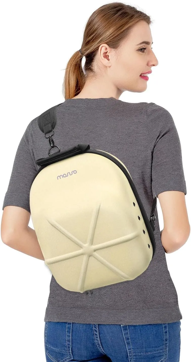 MOSISO Hard Carrying Hat Travel Case for Baseball Caps, Large Organizer Storage Bag for 7-8 Hats with Shoulder Strap, Caps Carrier Hat Holder Protects for Traveling & Home Storage, Khaki