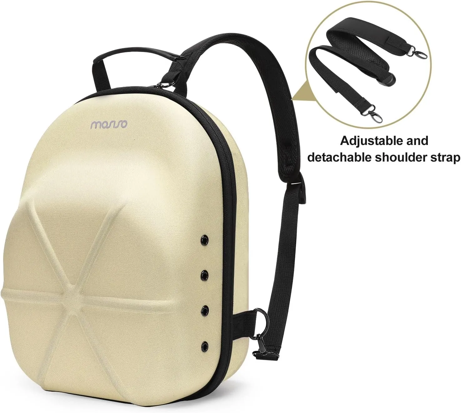 MOSISO Hard Carrying Hat Travel Case for Baseball Caps, Large Organizer Storage Bag for 7-8 Hats with Shoulder Strap, Caps Carrier Hat Holder Protects for Traveling & Home Storage, Khaki