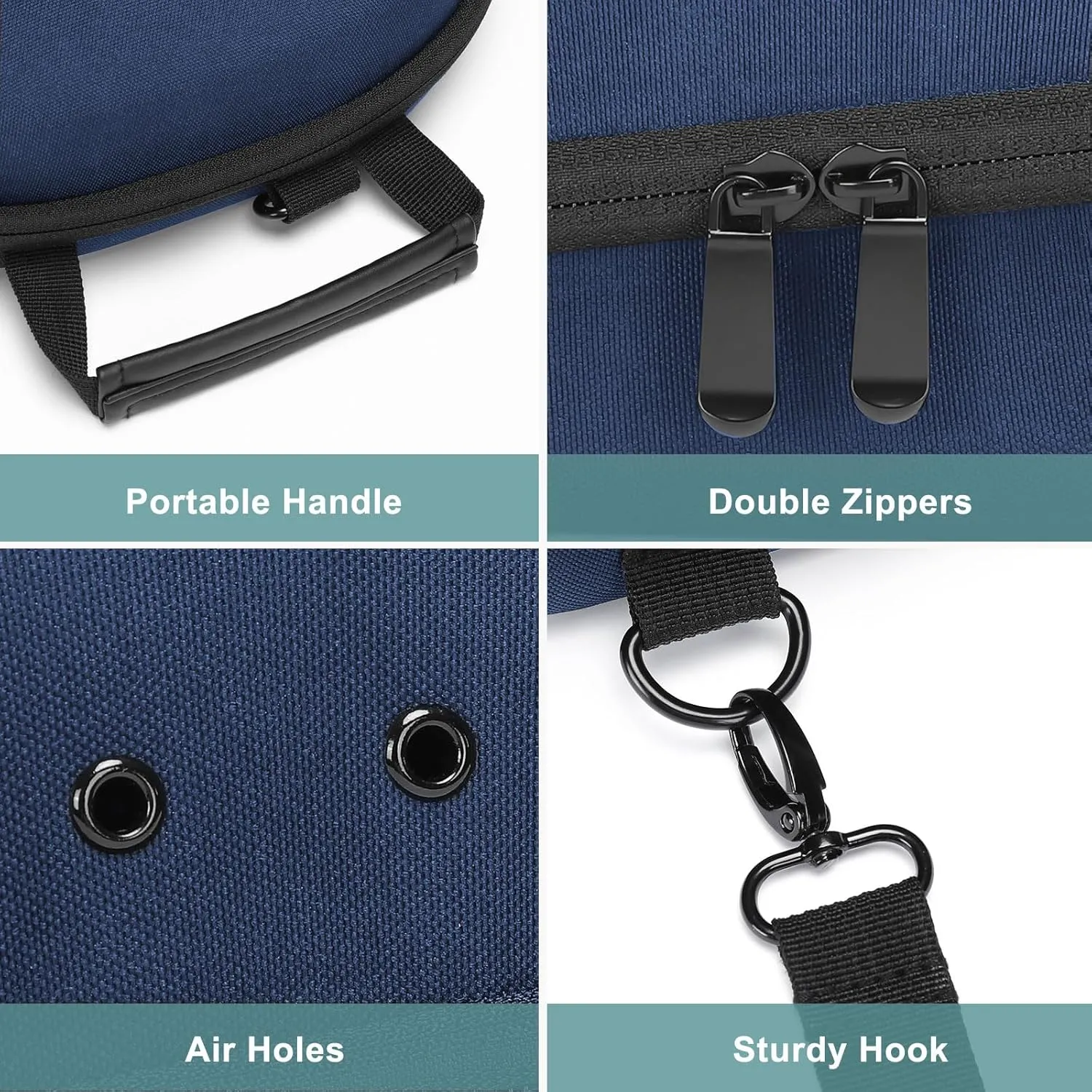 MOSISO Hard Carrying Hat Travel Case for Baseball Caps, Medium Organizer Storage Bag for 5-6 Hats with Shoulder Strap, Caps Carrier Hat Holder Protects for Traveling & Home Storage, Navy Blue