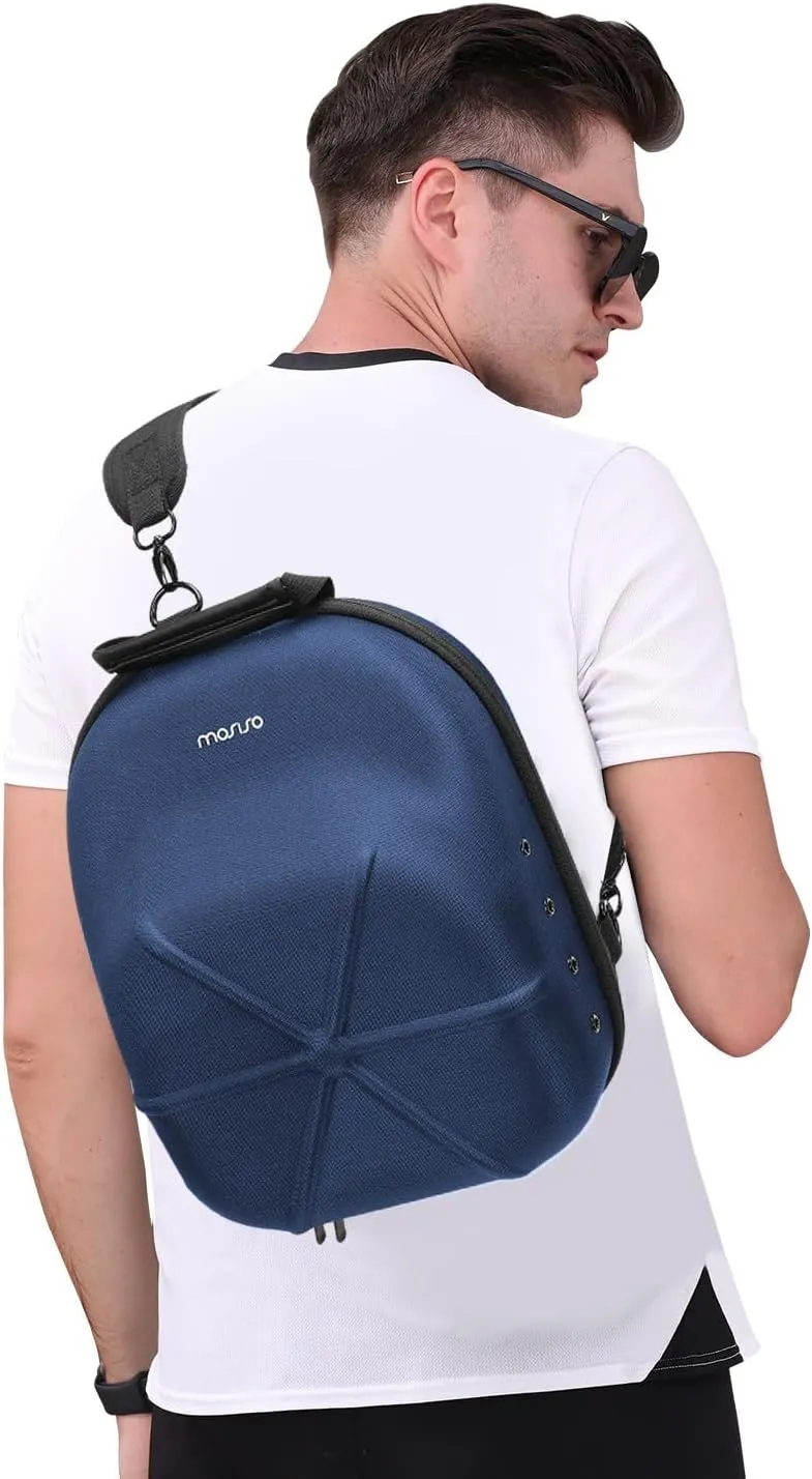 MOSISO Hard Carrying Hat Travel Case for Baseball Caps, Medium Organizer Storage Bag for 5-6 Hats with Shoulder Strap, Caps Carrier Hat Holder Protects for Traveling & Home Storage, Navy Blue