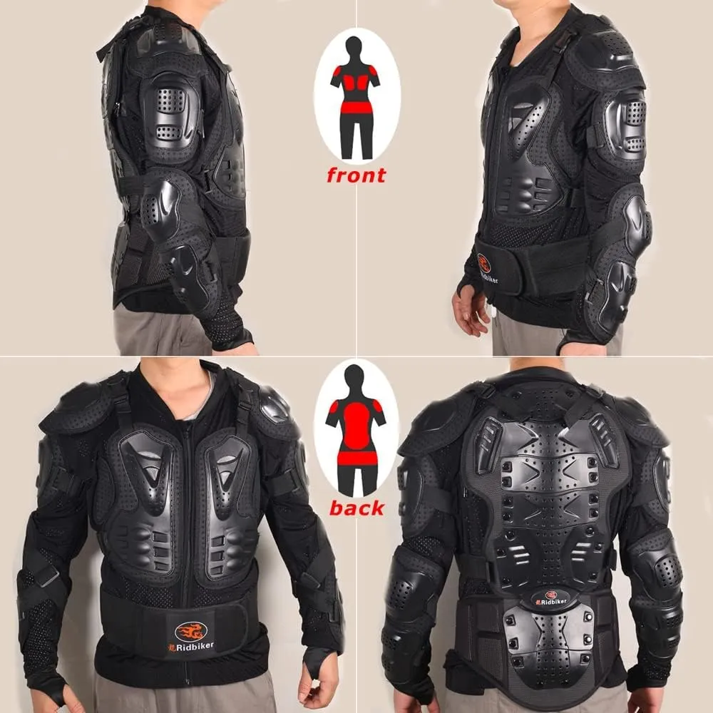 Motorcycle Jacket Full Body Armor, Chest Protection Dirt Bike Gear for Men Motorcycle Gear Motorcycle Armor Motocross MTB Racing Off-Road