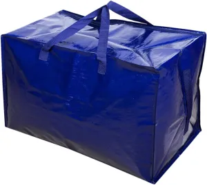 Moving Supplies Large Duffle Bag for Travel Packing Bag for Clothes Bedding Storage Blue PP Coated Weaving Bag