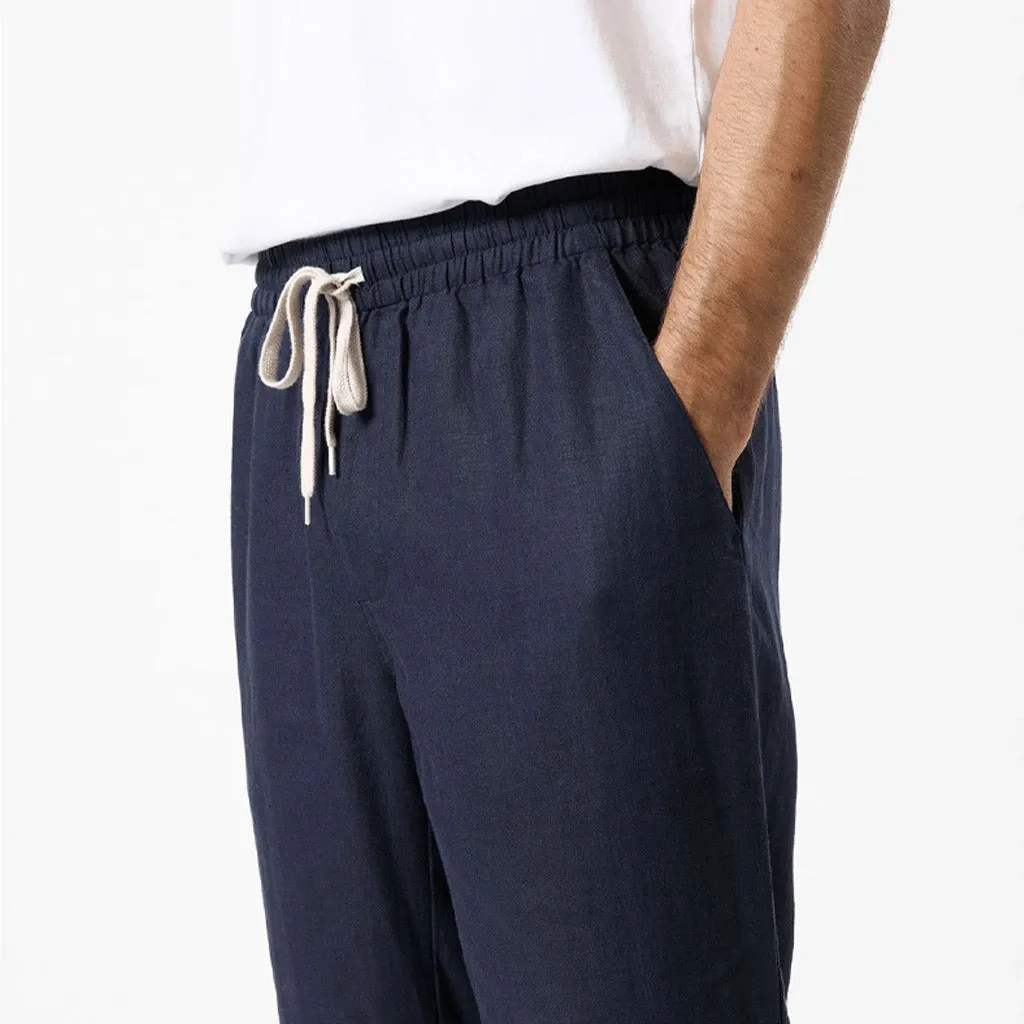 Mr Simple Burbank Linen Pant - Navy
