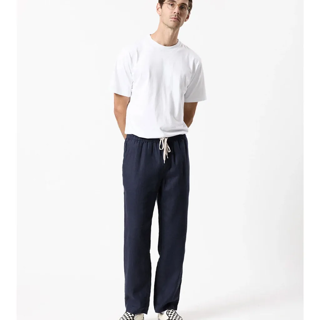 Mr Simple Burbank Linen Pant - Navy