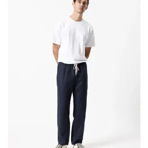 Mr Simple Burbank Linen Pant - Navy