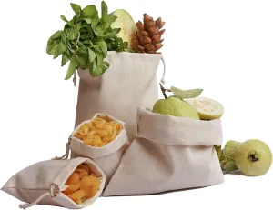 Muslin Bags - Double Drawstring, 100% Organic Cotton, Premium Quality Eco Friendly Re-useable Natural Bags. Pack of 25 (5 x 7 Inches)