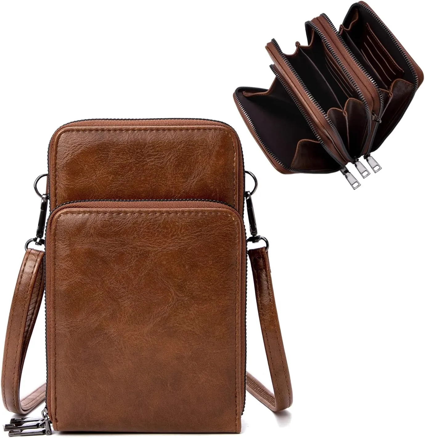 myfriday Small Crossbody Cell Phone Bag for Women, Mini Over Shoulder Handbag Purse with Credit Card Slots