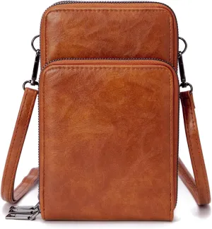myfriday Small Crossbody Cell Phone Bag for Women, Mini Over Shoulder Handbag Purse with Credit Card Slots