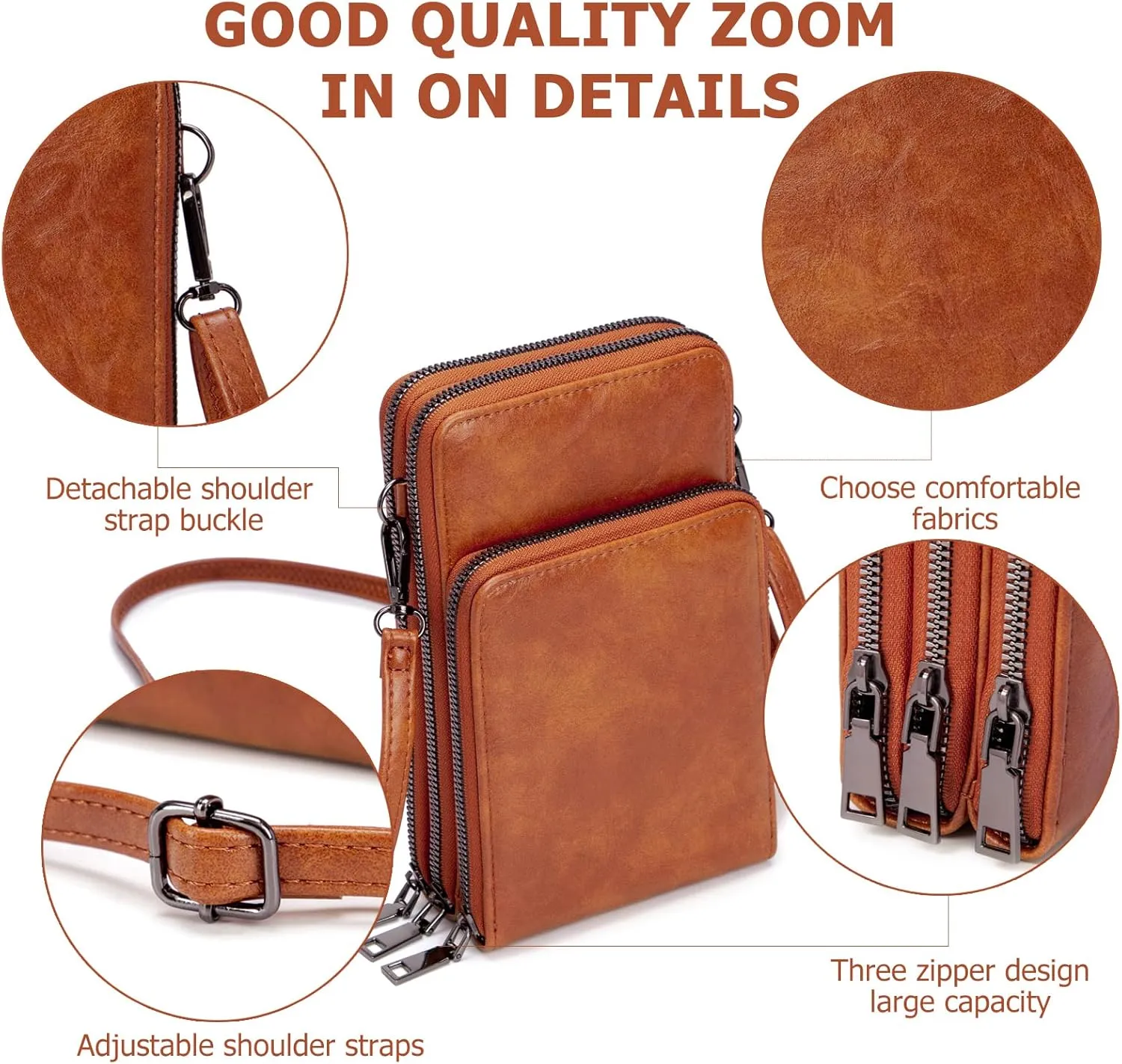 myfriday Small Crossbody Cell Phone Bag for Women, Mini Over Shoulder Handbag Purse with Credit Card Slots