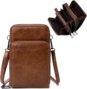 myfriday Small Crossbody Cell Phone Bag for Women, Mini Over Shoulder Handbag Purse with Credit Card Slots