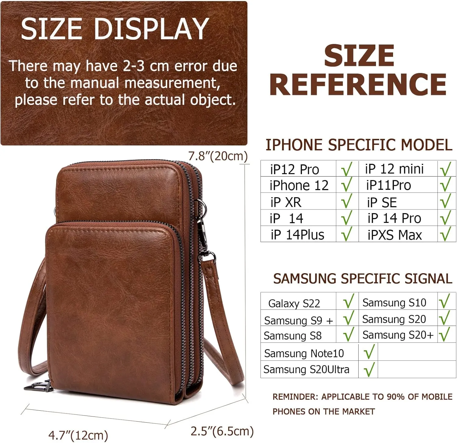 myfriday Small Crossbody Cell Phone Bag for Women, Mini Over Shoulder Handbag Purse with Credit Card Slots