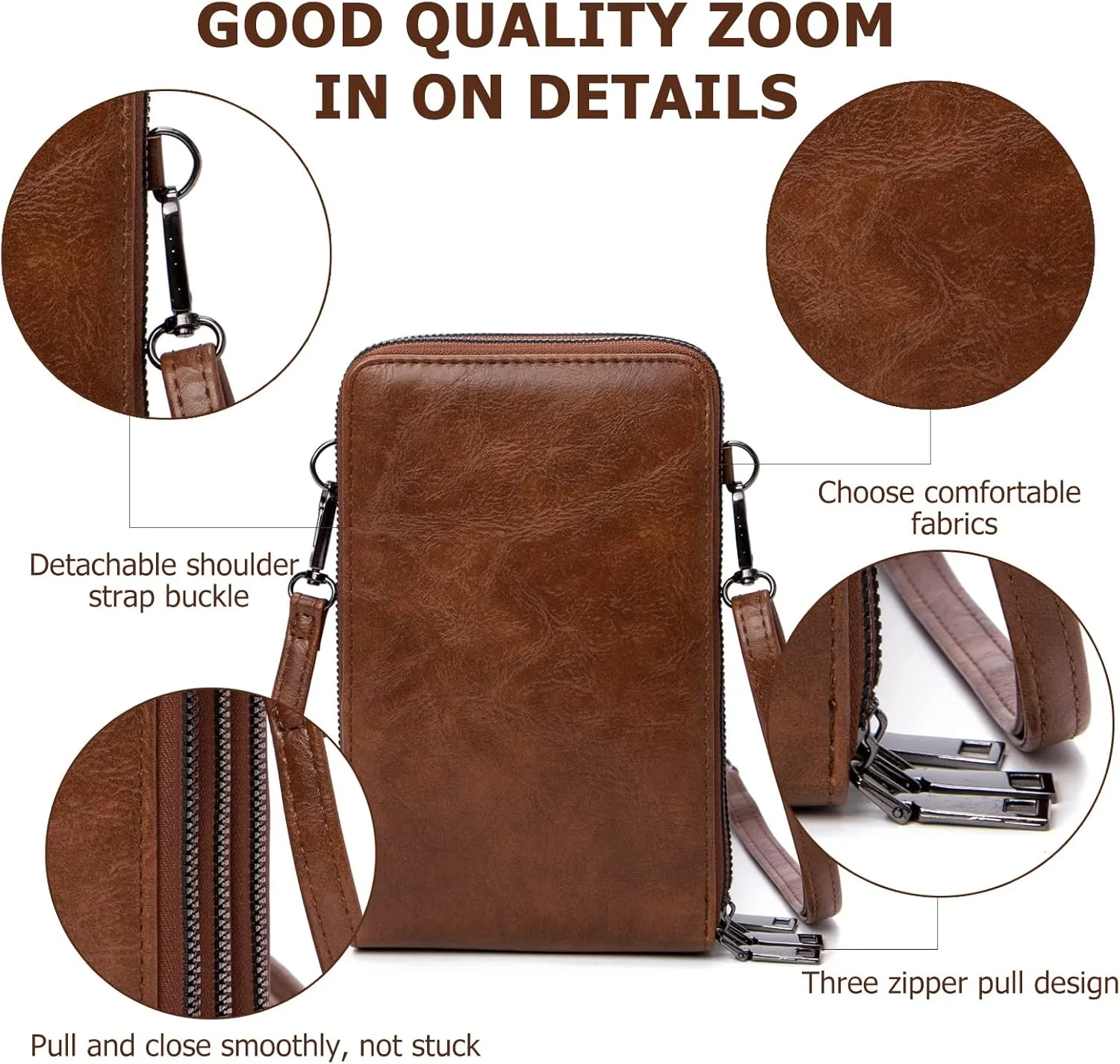 myfriday Small Crossbody Cell Phone Bag for Women, Mini Over Shoulder Handbag Purse with Credit Card Slots