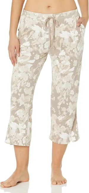 N Natori Women's Floral Camo-Printed Mirage Crop Pant 23" Inseam