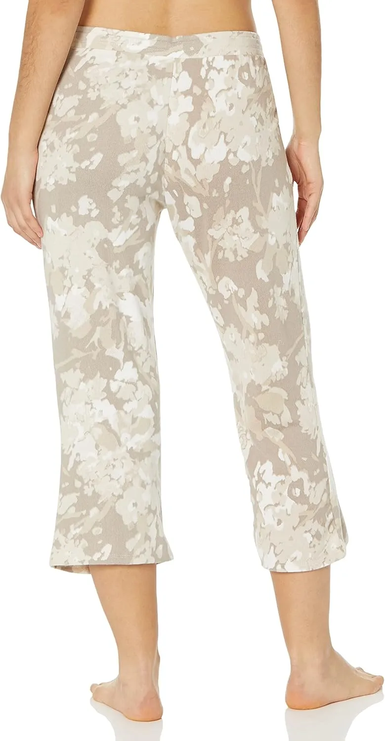 N Natori Women's Floral Camo-Printed Mirage Crop Pant 23" Inseam