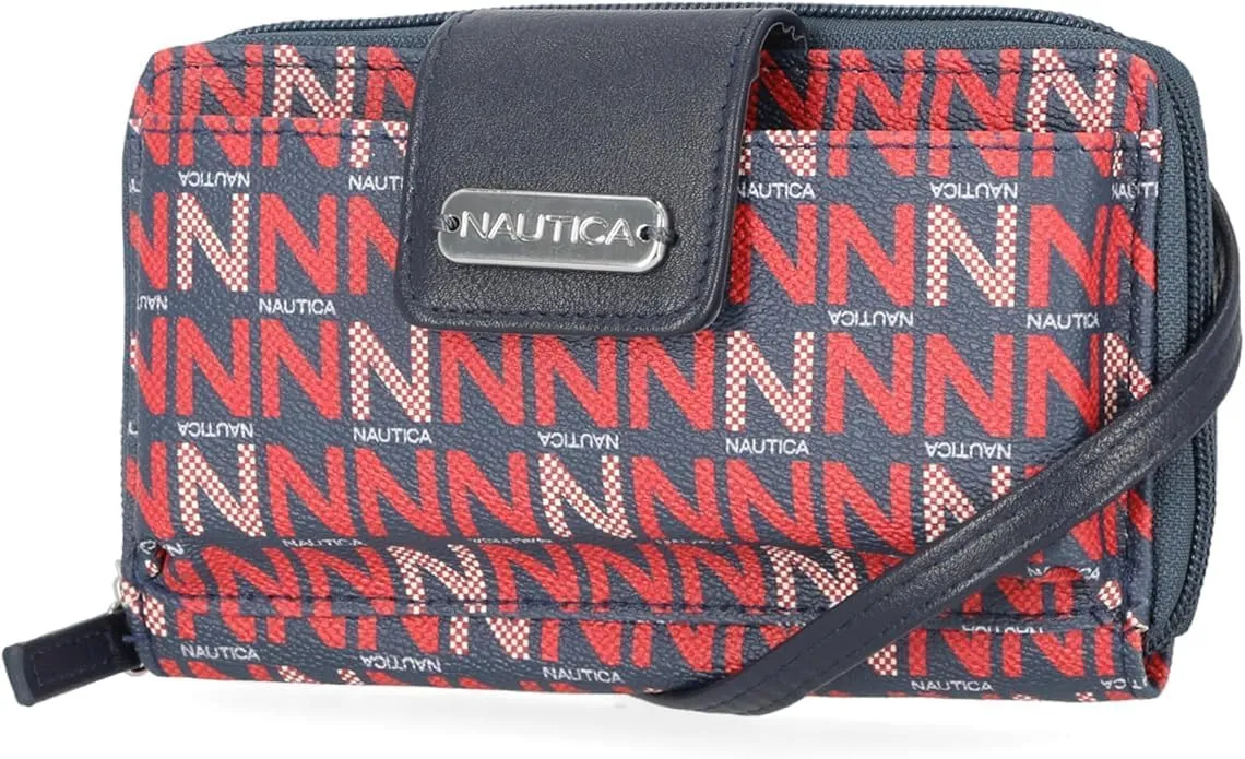 Nautica Harbor Womens Crossbody Purse RFID Blocking Zip Around Clutch Wallet