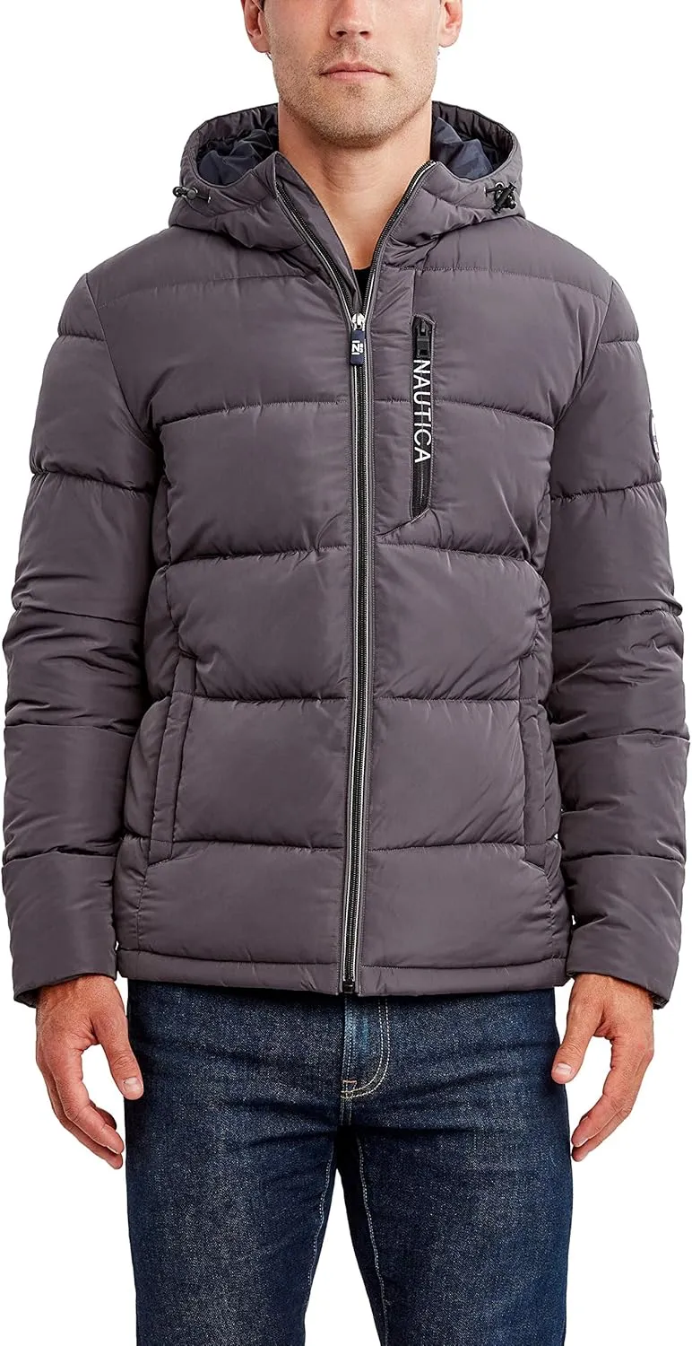 Nautica Men's Hooded Parka Jacket, Water and Wind Resistant