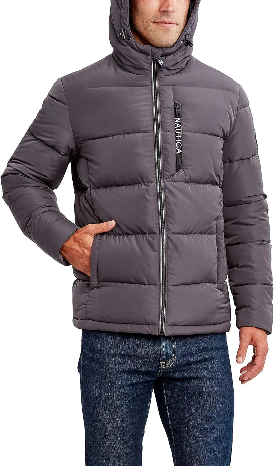 Nautica Men's Hooded Parka Jacket, Water and Wind Resistant