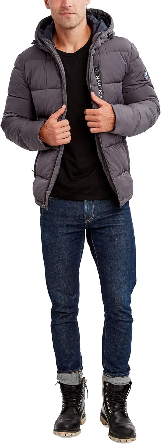 Nautica Men's Hooded Parka Jacket, Water and Wind Resistant