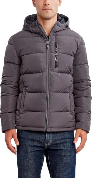 Nautica Men's Hooded Parka Jacket, Water and Wind Resistant