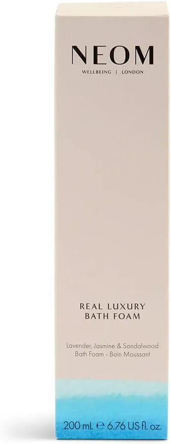 NEOM- Lavender, Jasmine & Rosewood Bath Foam, 6.76 fl oz | Real Luxury Range | Coconut & Almond Oil | Scent to De-Stress | Vegan & Cruelty Free