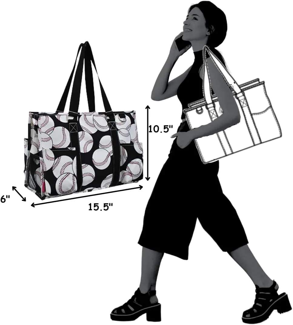 NGIL Utility Water Resistant Tote Bag, Top Zipper Closure, Perfect Gifts for Working Women, Nurses, Gym bag