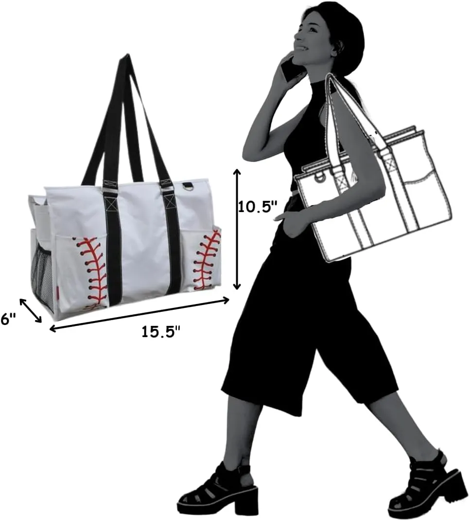 NGIL Utility Water Resistant Tote Bag, Top Zipper Closure, Perfect Gifts for Working Women, Nurses, Gym bag