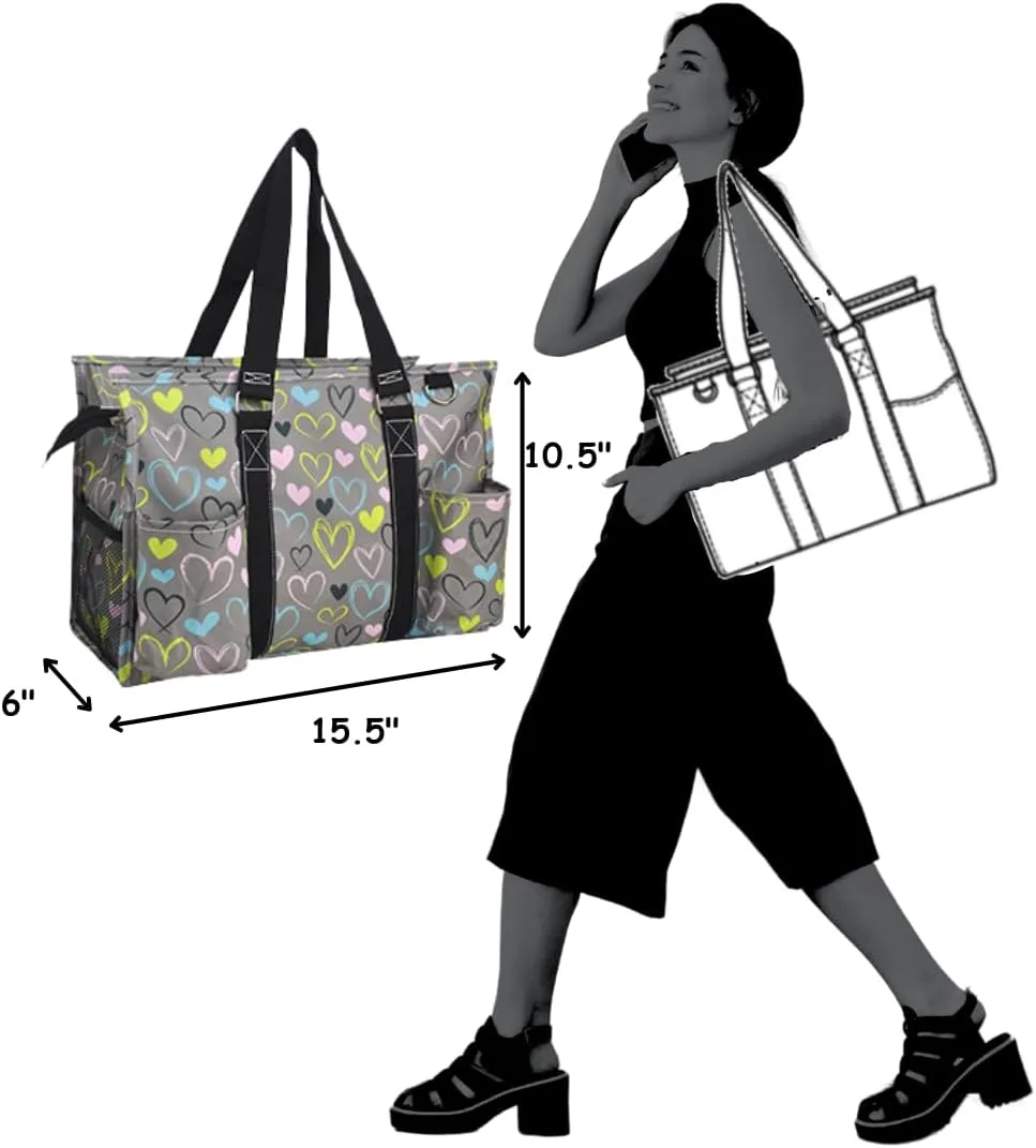 NGIL Utility Water Resistant Tote Bag, Top Zipper Closure, Perfect Gifts for Working Women, Nurses, Gym bag