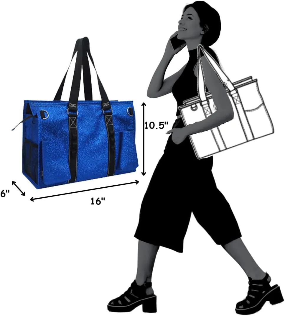 NGIL Utility Water Resistant Zippered Lined Tote Bag,Multi Pocket Organizer, Work Tote Bags for Women, Nurse Tote,Nurse Gift