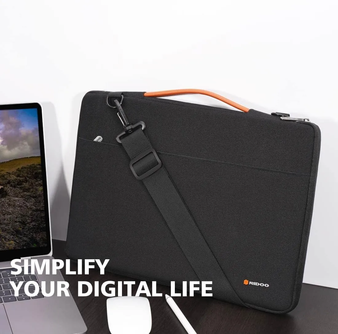 NIDOO 14 inch Laptop Sleeve case Notebook Shoulder Bag Protective Carrying Handbag for 15" Surface Laptop 3 4/14" Chromebook 3 / Thinkpad T495 T495s / Dell Latitude 14 15 / Acer Chromebook Spin 514