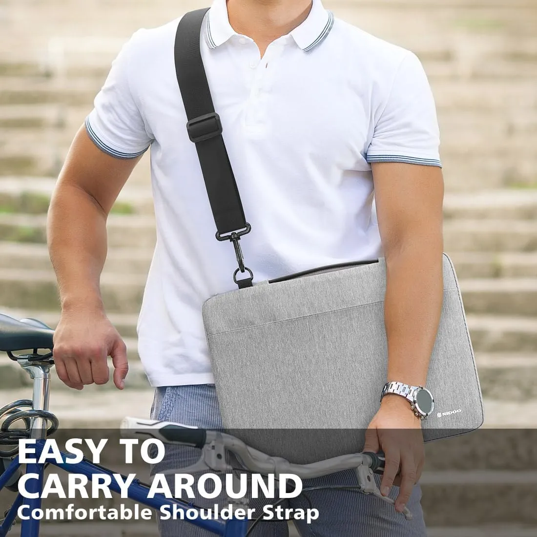 NIDOO Tablet Sleeve 10 inch Laptop Sleeve Shoulder Bag Carrying Case for 10.2" 10.9" iPad / 10.5" 11" iPad Pro M2 M4 / 10.5" 10.9" 11" iPad Air 2024/10" Surface Go 3/10.5" Galaxy Tab S6 S4 A8 S8