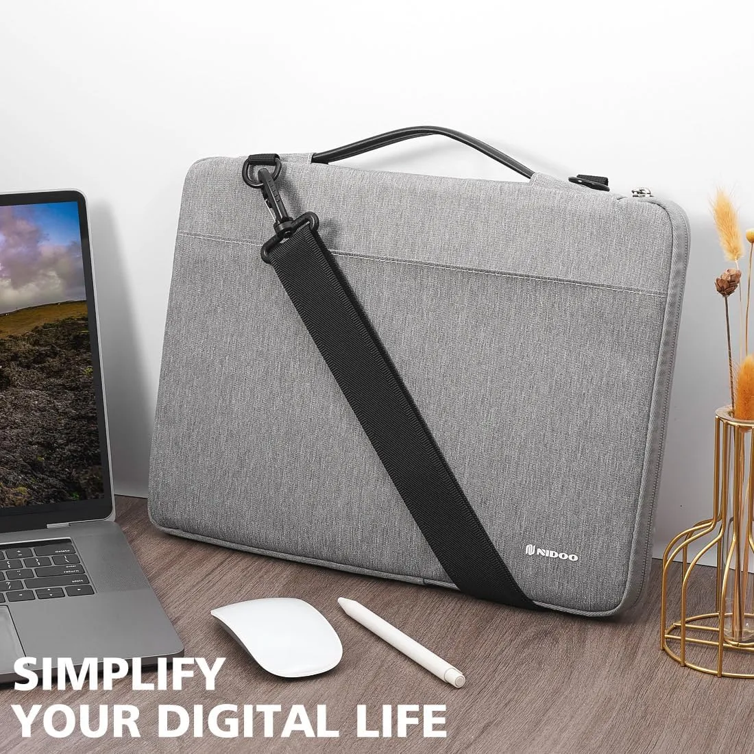 NIDOO Tablet Sleeve 10 inch Laptop Sleeve Shoulder Bag Carrying Case for 10.2" 10.9" iPad / 10.5" 11" iPad Pro M2 M4 / 10.5" 10.9" 11" iPad Air 2024/10" Surface Go 3/10.5" Galaxy Tab S6 S4 A8 S8