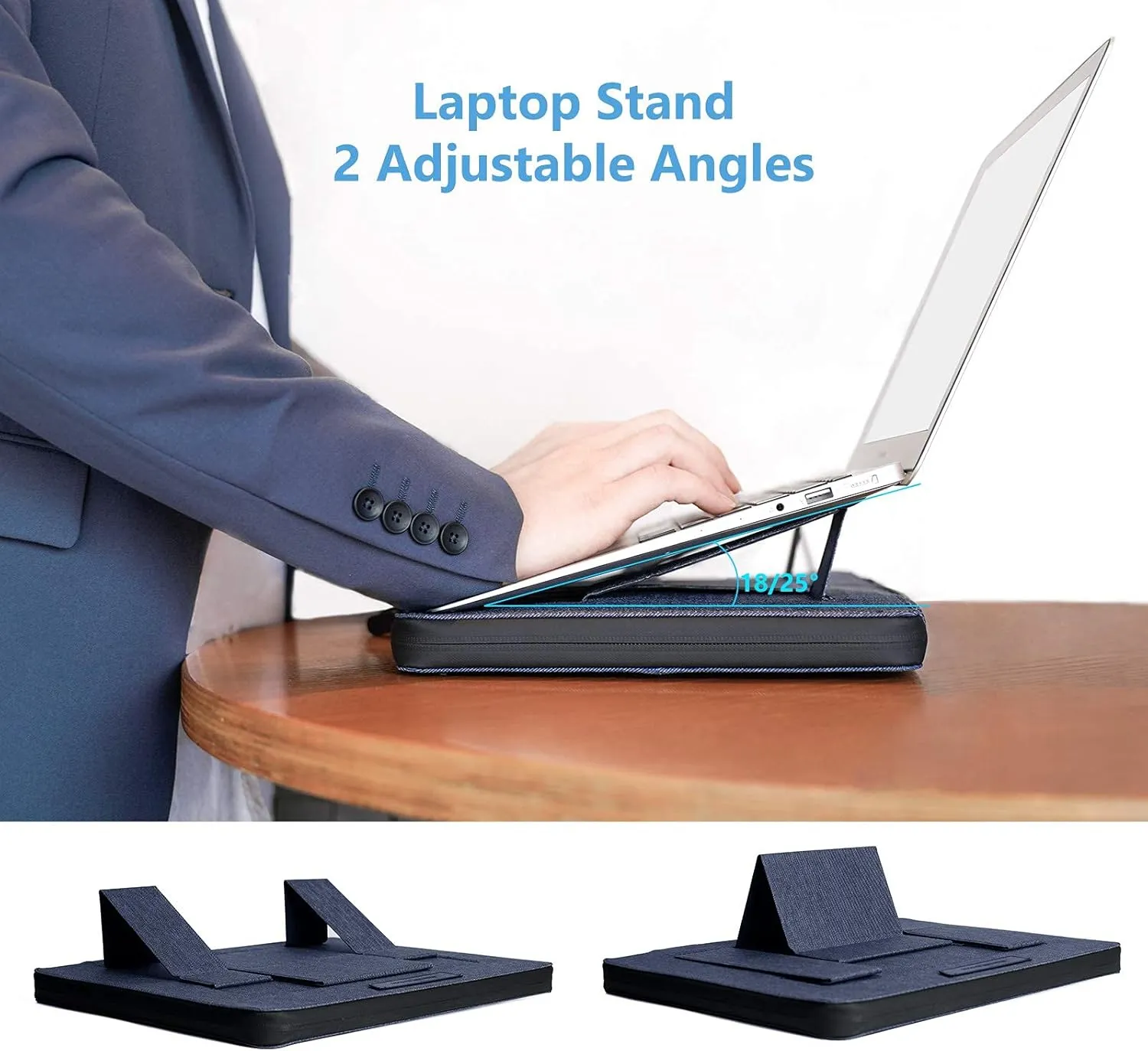 Nillkin 14 inch Laptop Case & Stand - Laptop Sleeve Bag with Handle - Compatible with 13/13.3-14 inch Laptops - Blue