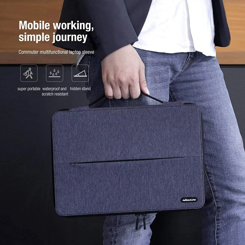 Nillkin 14 inch Laptop Case & Stand - Laptop Sleeve Bag with Handle - Compatible with 13/13.3-14 inch Laptops - Blue