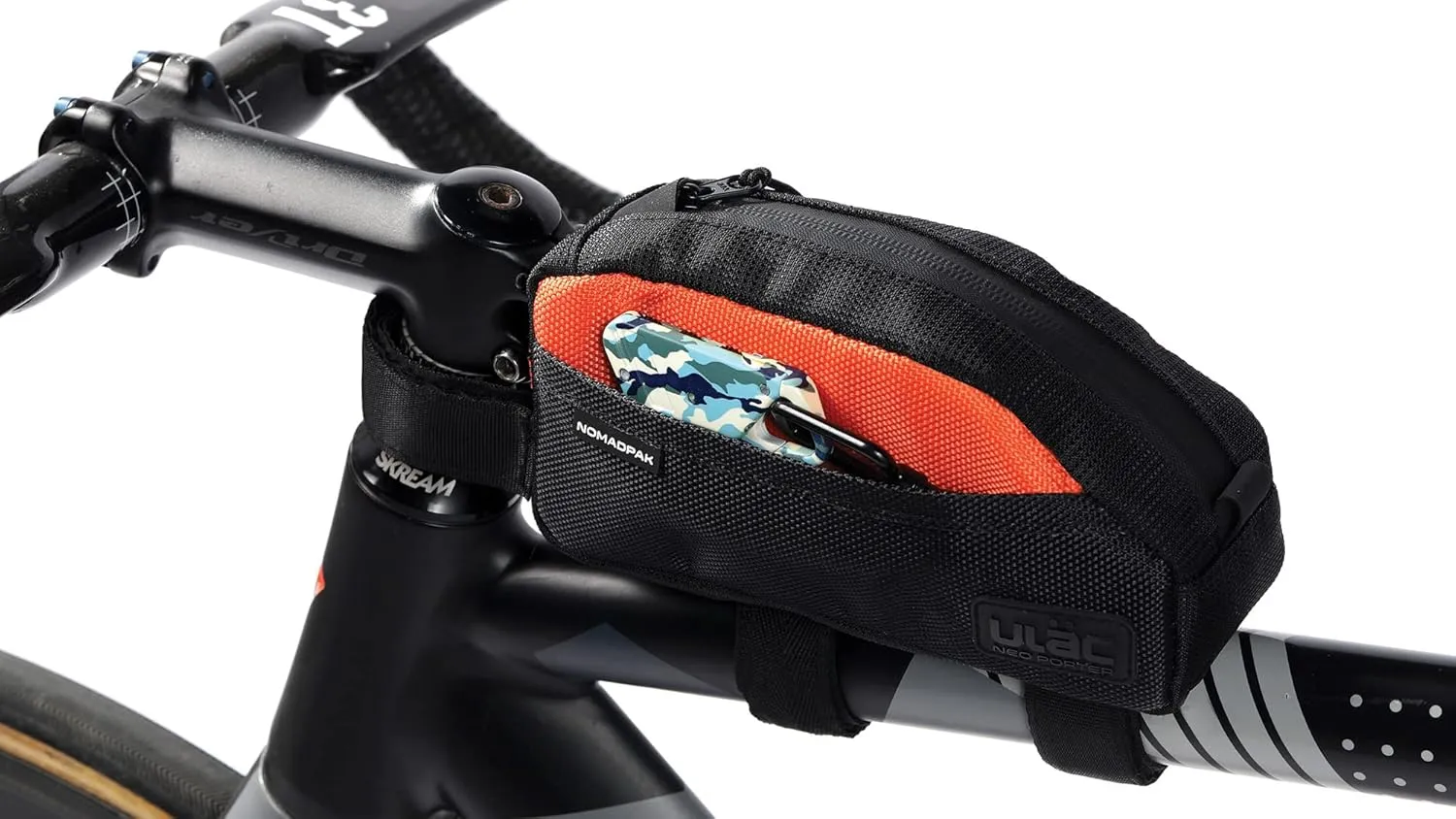 NOMADPAK: TREKKING 0.9L Top Tube Bag (Black-Orange)