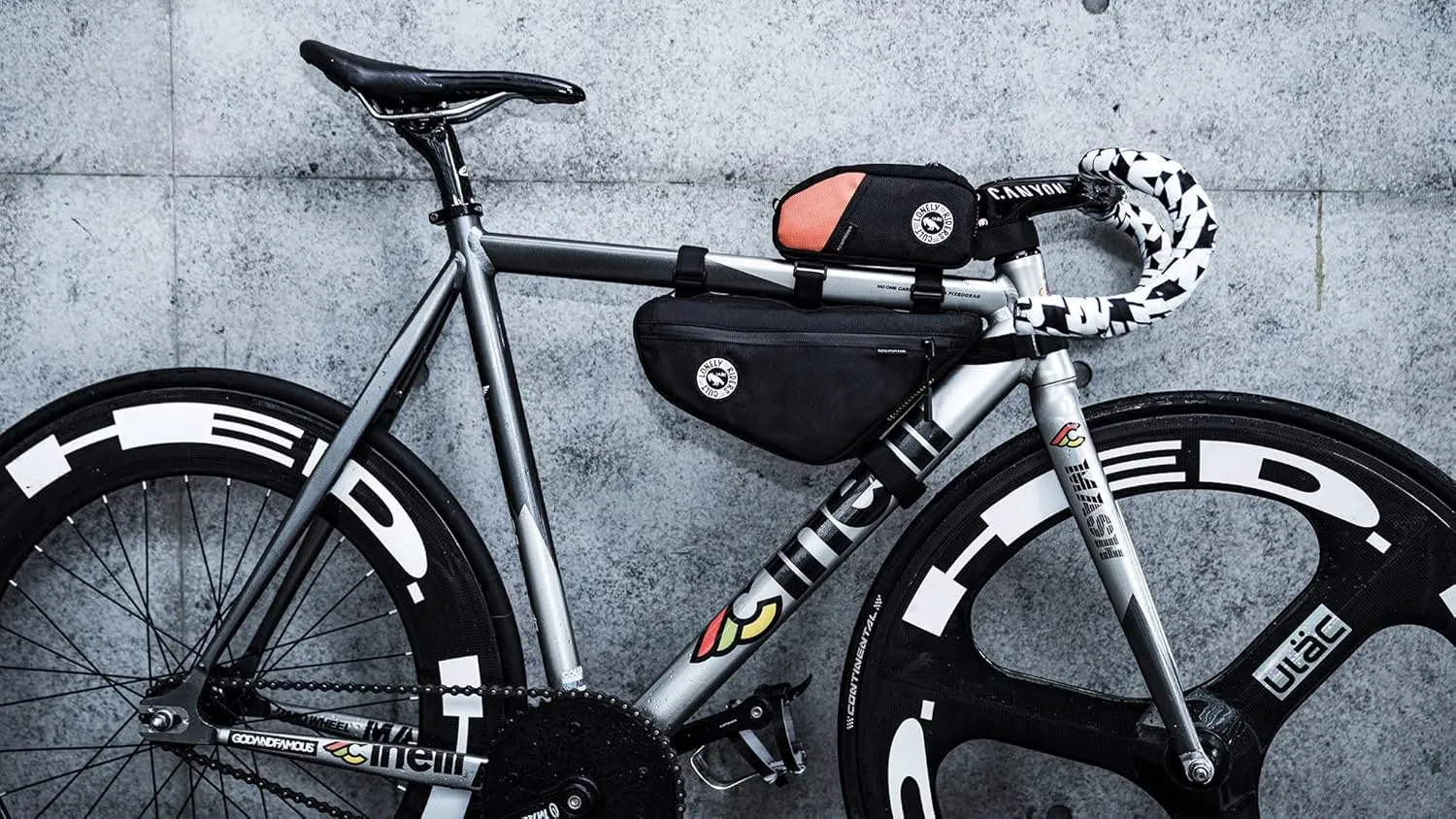 NOMADPAK: TREKKING 0.9L Top Tube Bag (Black-Orange)