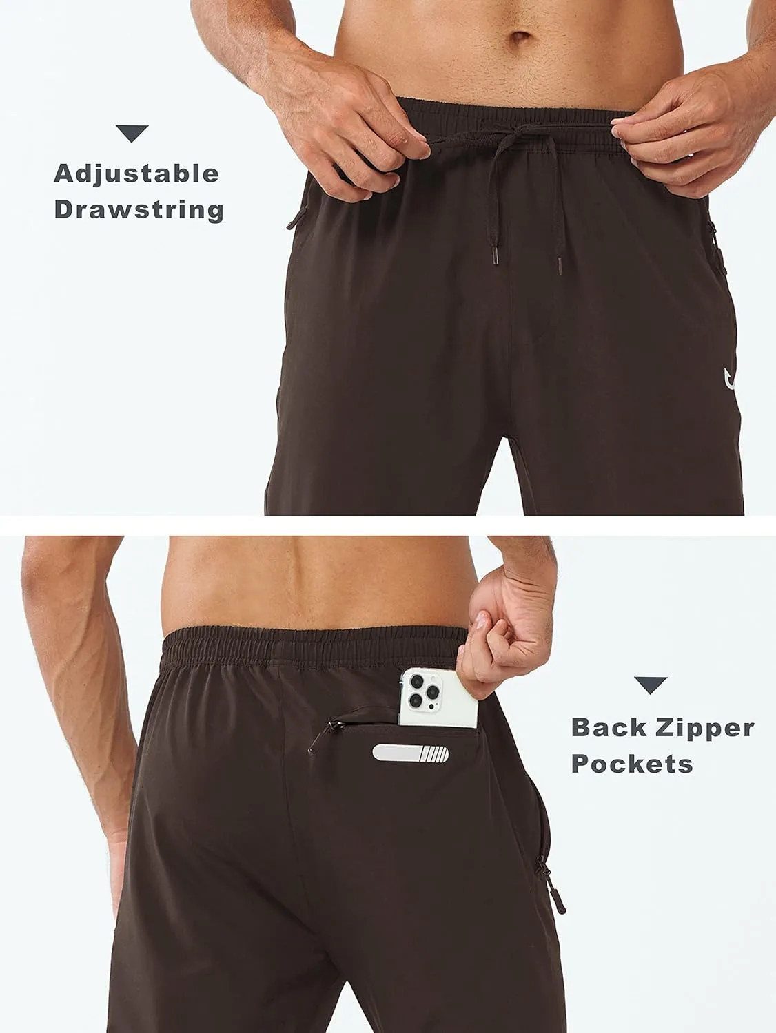 NORTHYARD Men's Athletic Pants Running Workout Joggers Lightweight Gym Jogging Track Casual Sweatpants with Zipper Pockets