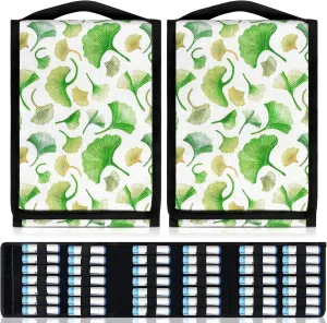 Nuenen 2 Pack Foldable Homeopathy Storage Case Homeopathy Organizer Box Homeopathic Carrying Case Holder Pouch for 42 Tubes Home Travel Use(Leaves Style)